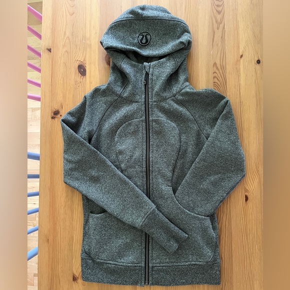 Lululemon Heathered Grey Full Zip Scuba Hoodie Size 6 - Picture 1 of 11